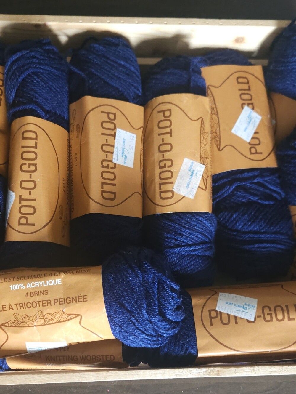 14 NOS Lady Fair Pot o' Gold Vintage Yarn - Navy Blue Full Project Lot
